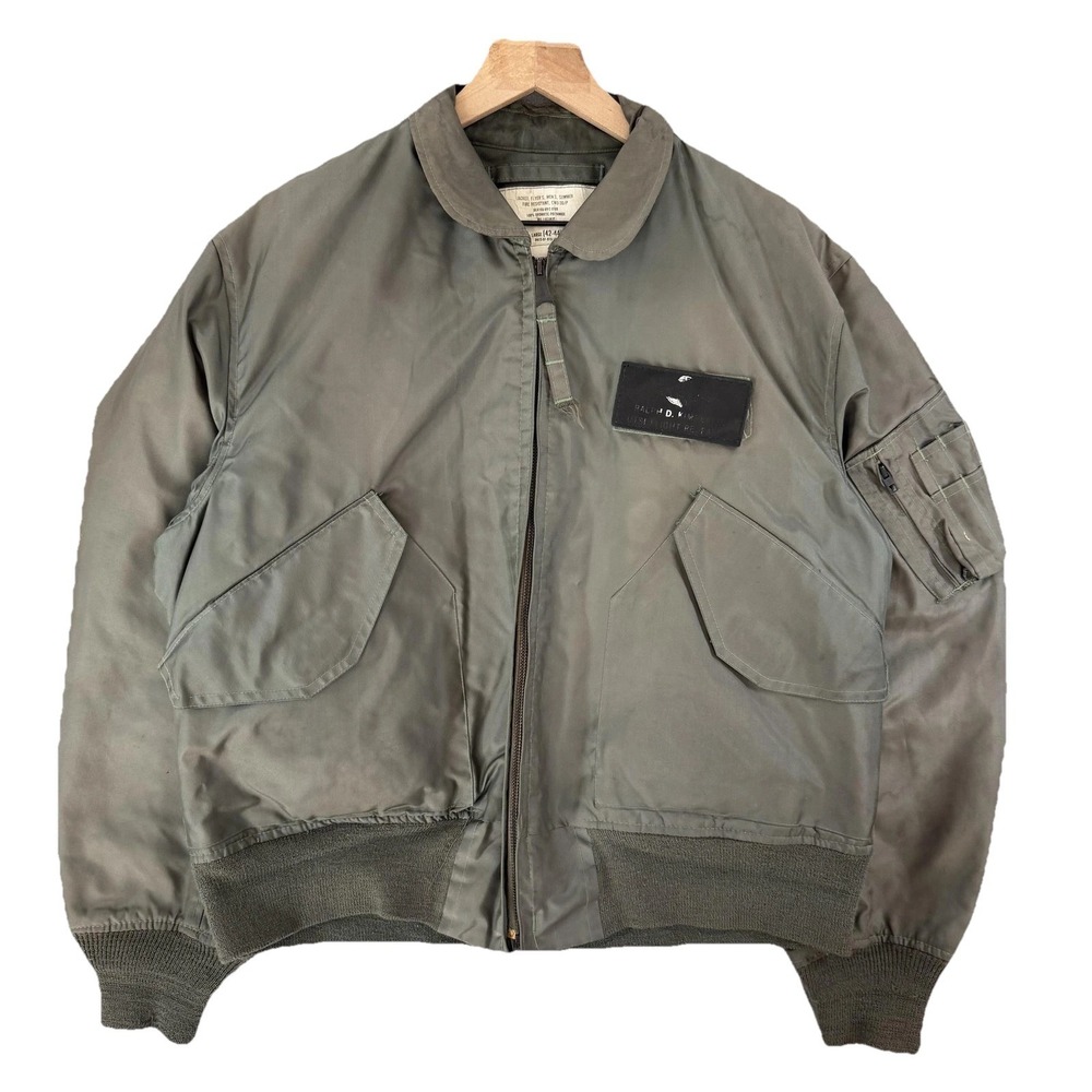 Vintage US Military Jacket Flyers Summer‎ Mens Large Green Bomber CWU-36/P